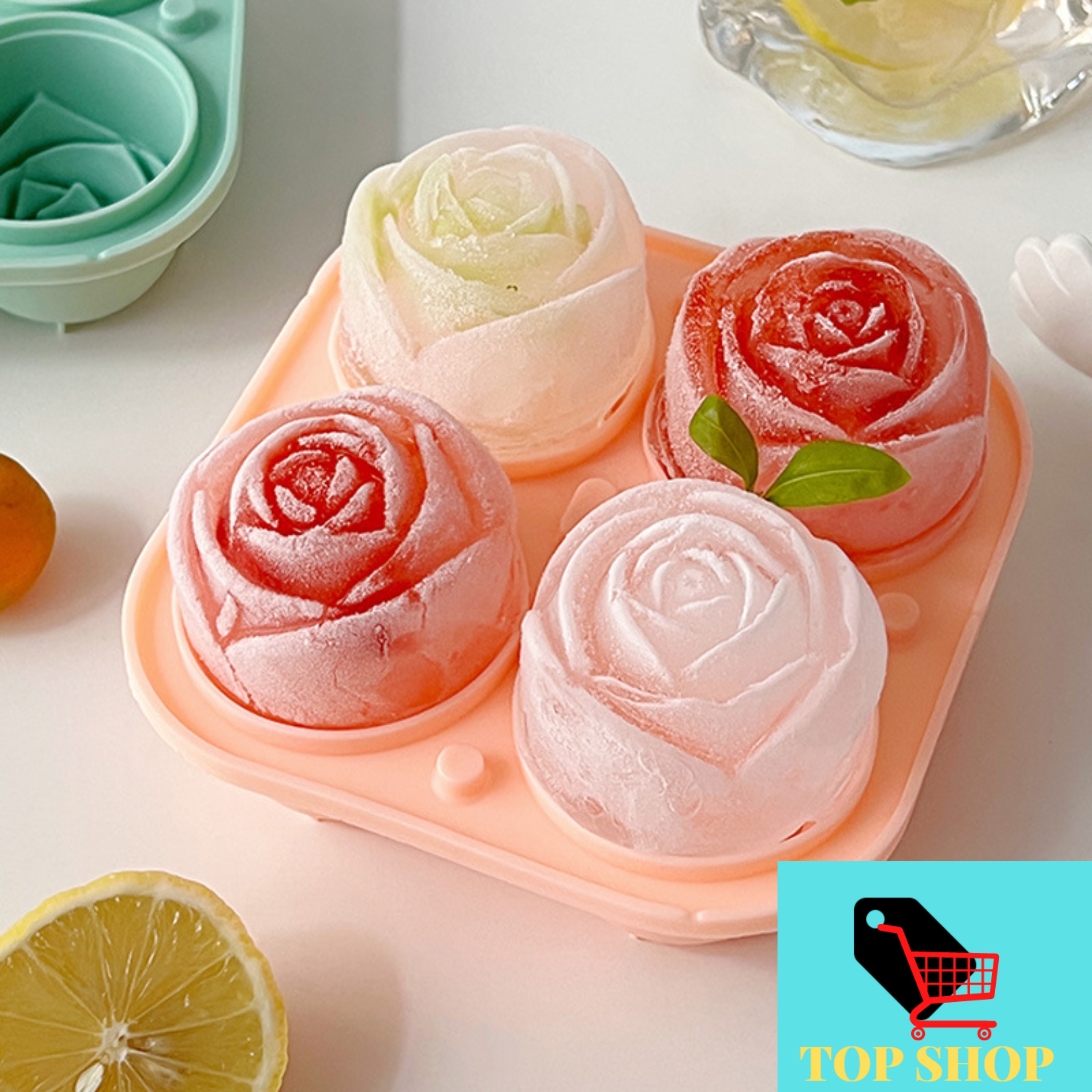 4 In 1 3D Rose Ice Maker With Large Flower Shape Pink Mold On Food And  Silicone Rubber Trays Perfect For Fun And Cute Ice Balls From Smyy666,  $3.02