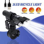 Rechargeable Bike Lights Set - Waterproof LED Flashlight (Brand: Vont)