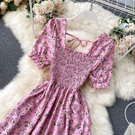 BOHO MAXI PUFF SLEEVES FLORAL DRESS