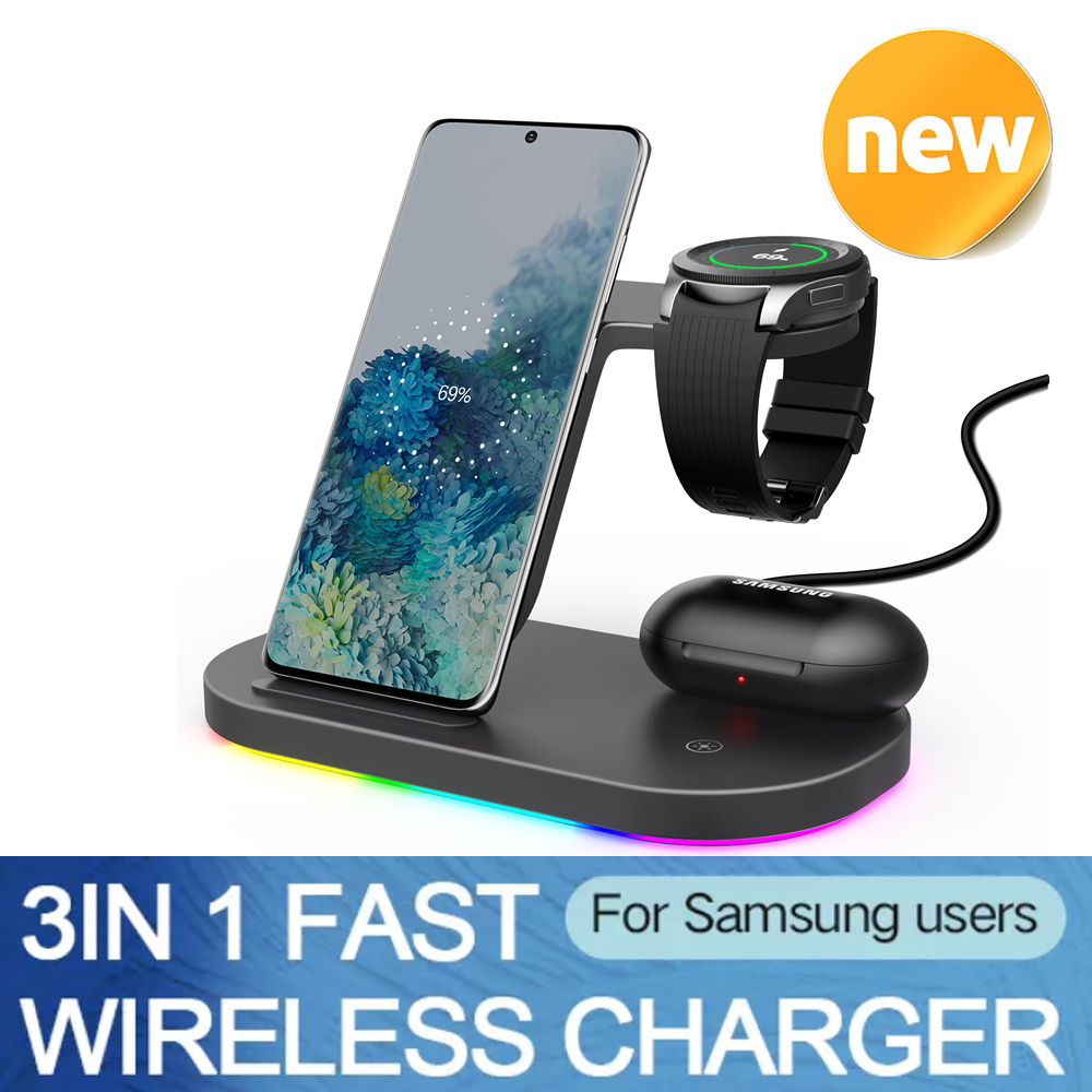 Fast 15W Wireless Chargers 3 In 1 for Samsung Galaxy Z Fold5 Z Flip5 S24U S23U S23 Watch 4 3 Active 2 Gear S4 Buds Wireless Charging Station - Image 2