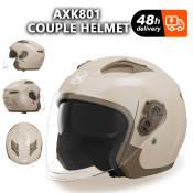 AXK Unisex Half Face Motorcycle Helmet with Double Lenses