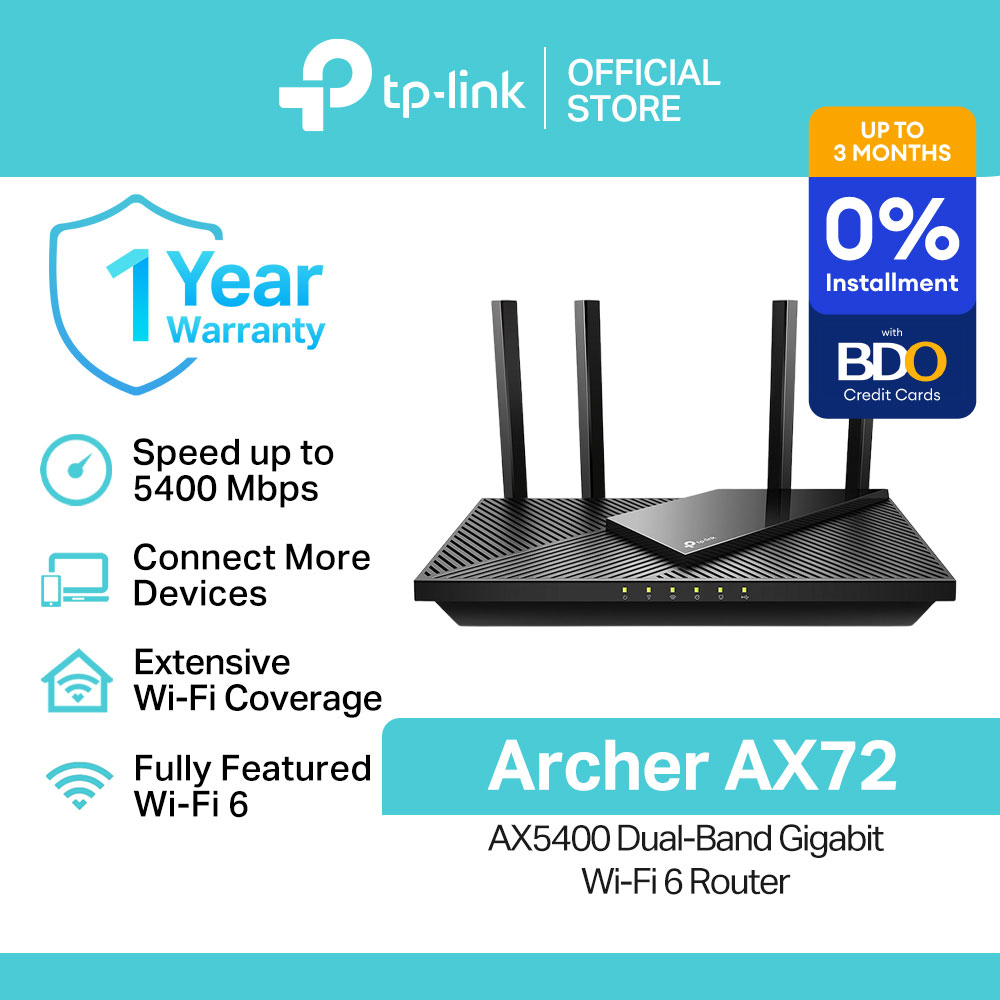 TP-Link Official Store / Archer AX72 AX5400 / 2.4GHz & 5GHz Dual Band Gigabit WiFi 6 Wireless WiFi Modem Extension Extender Long Range Repeater Gaming Router Starlink