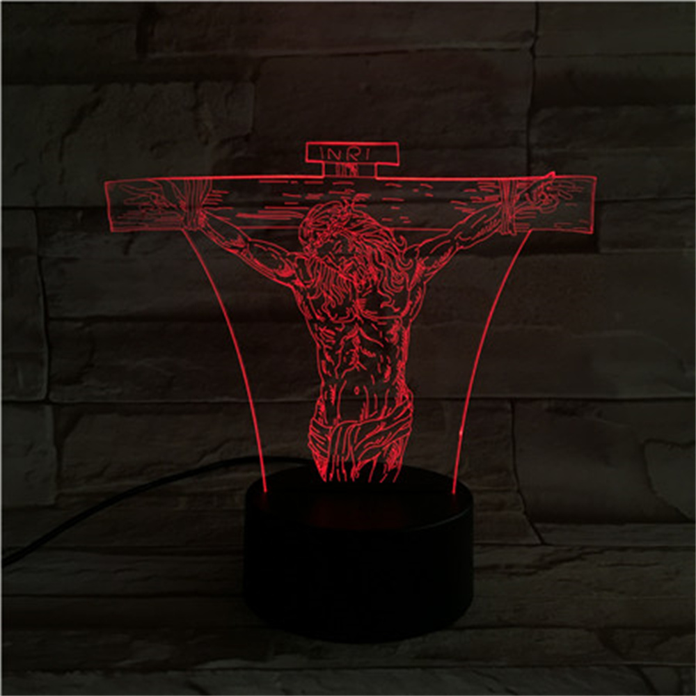 最大66 オフ Crucifixion Of Jesus Creative Nightlights Novelty Illusion Night Lamp 3d For Home Decorative Lights Agrhymet Cilss Int