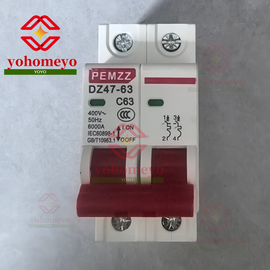 AC Breaker DC Breaker 10A 16A 20A 32A 40A 50A 63A 125A 2 Poles - Image 2