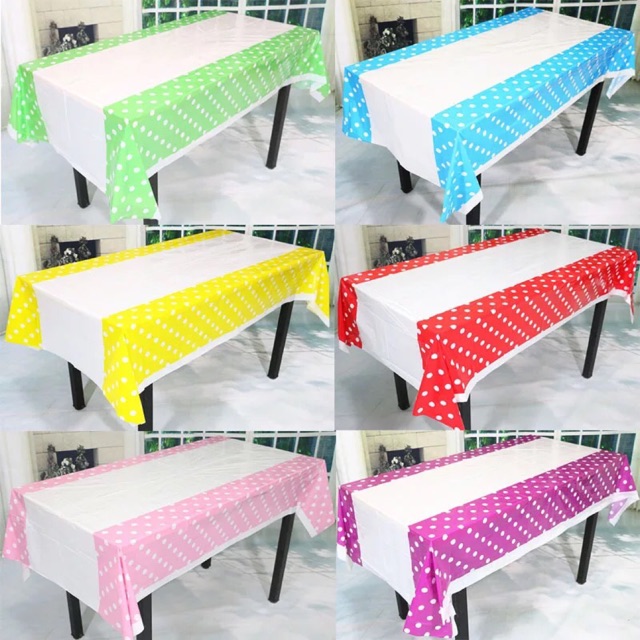 Polka Dot Disposable Plastic Tablecloth - 54x108 Inch Rectangle Party Table Cover For Indoor & Outdoor - View #4