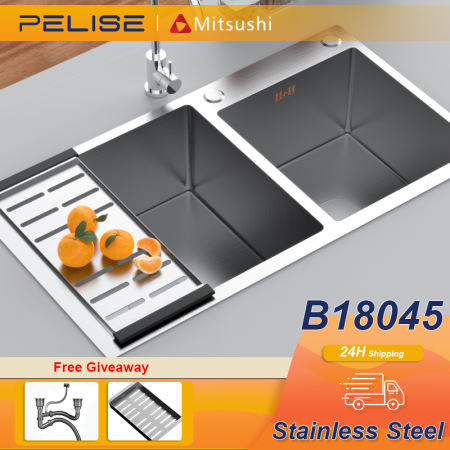 Pelise Stainless Steel Sink, Single/Double, High Quality, Black Finish