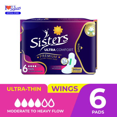 Sisters Ultra Thin Pads with wings 6's