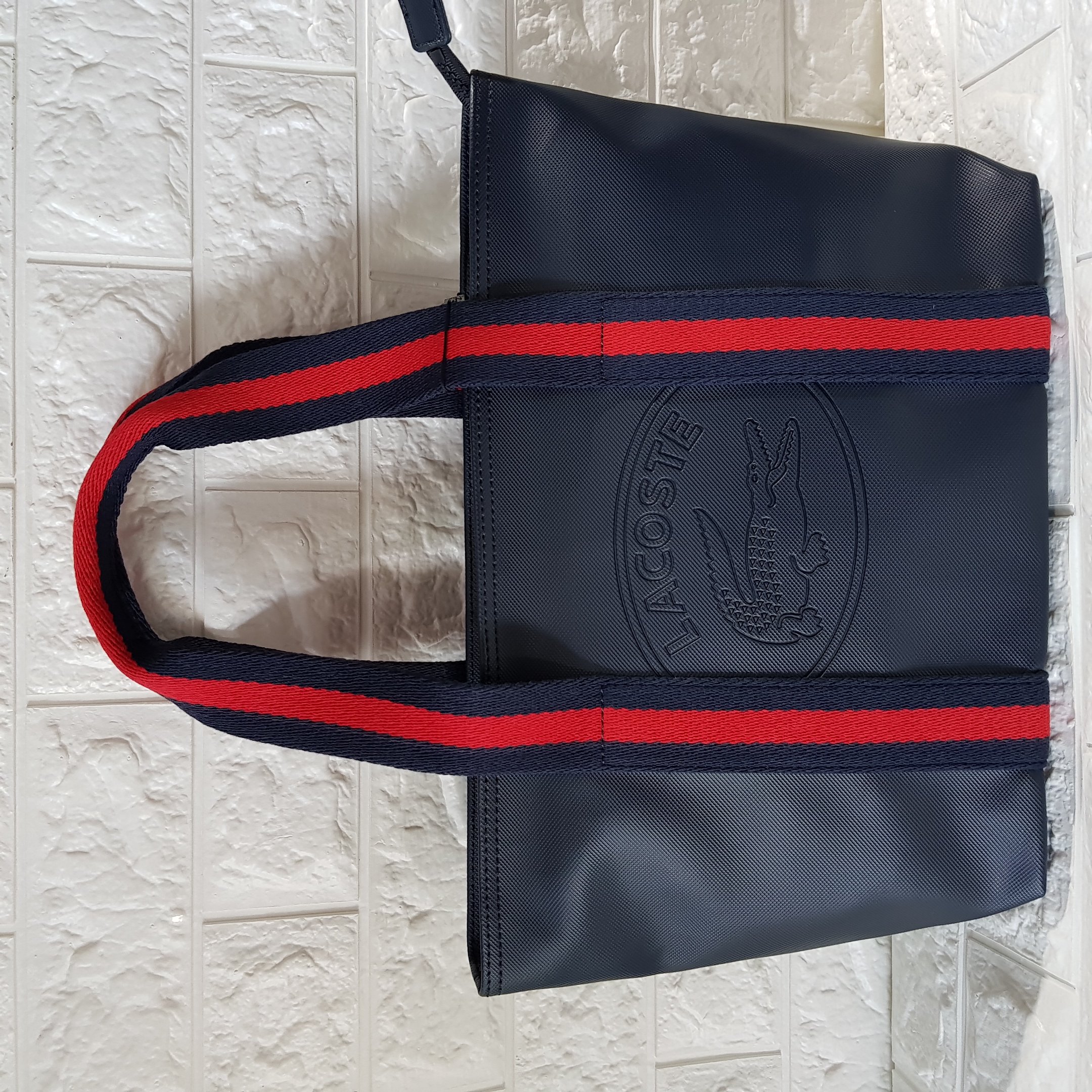 lacoste tote bag navy blue