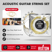 RIXTON 6 Pcs Acoustic Guitar String Set Replacement Parts