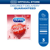 Durex Strawberry Condoms Flavor Pack of 3s