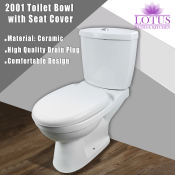 uWise 2001 Ceramic Water Saving Toilet Bowl with Flush Set