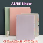 A5/B5 Macaron Pastel Series Binder Notebook with Refills with Free Separator School Notepad