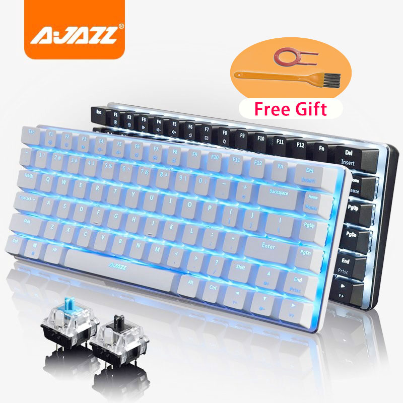 Ajazz AK33 Gaming Mechanical Keyboard 82 Keys Wired Keyboard White Single Background Light Presyo  3,022 Piso*Libreng Shipping