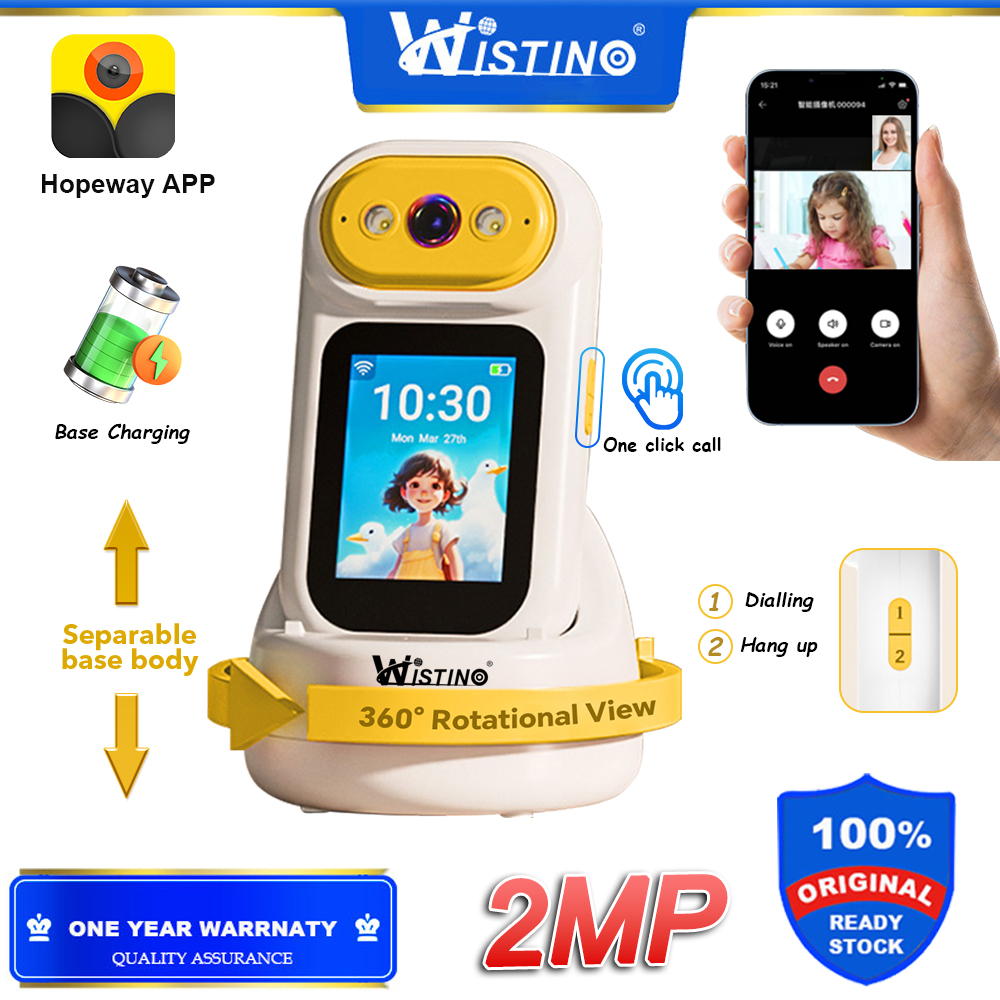 Wistino 2Mp Wireless Home Security Camera, 360 Rotation ° Detects Movement Make a Call with Just 1 Press, Connect to Wifi for Mobile Monitoring. Indoor Baby Monitoring Camera ราคา 1,455 บาท*ส่งฟรี