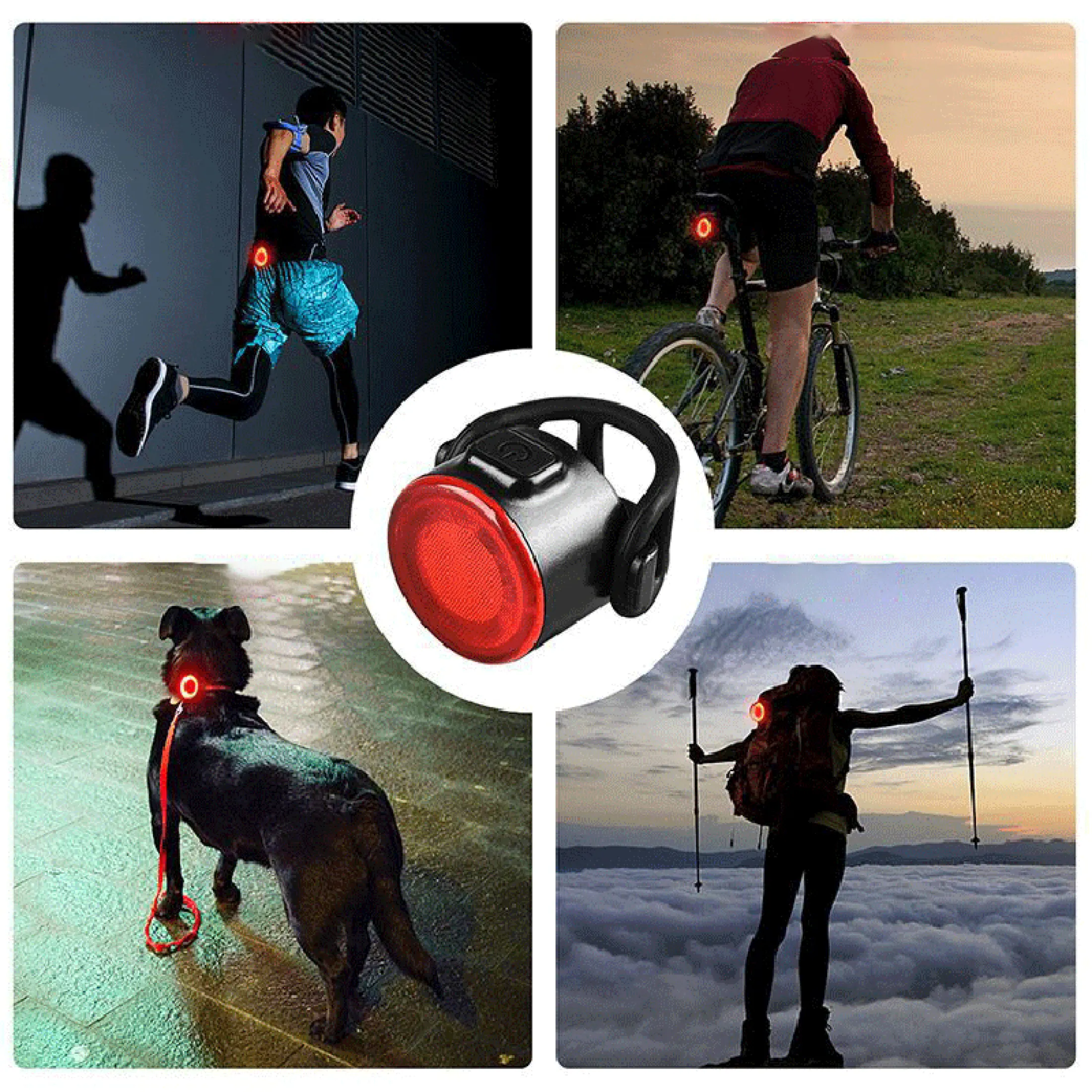 Bicycle Rear Light USB Rechargeable IPX8 Waterproof Bike Light For MTB Helmet