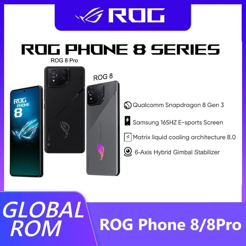 ROG Phone 8/8 Pro 5G Smartphone Snapdragon 8 Gen 3 6.78'' 165HZ E-Sports Screen 65W Fast Charging NFC Gaming Phone