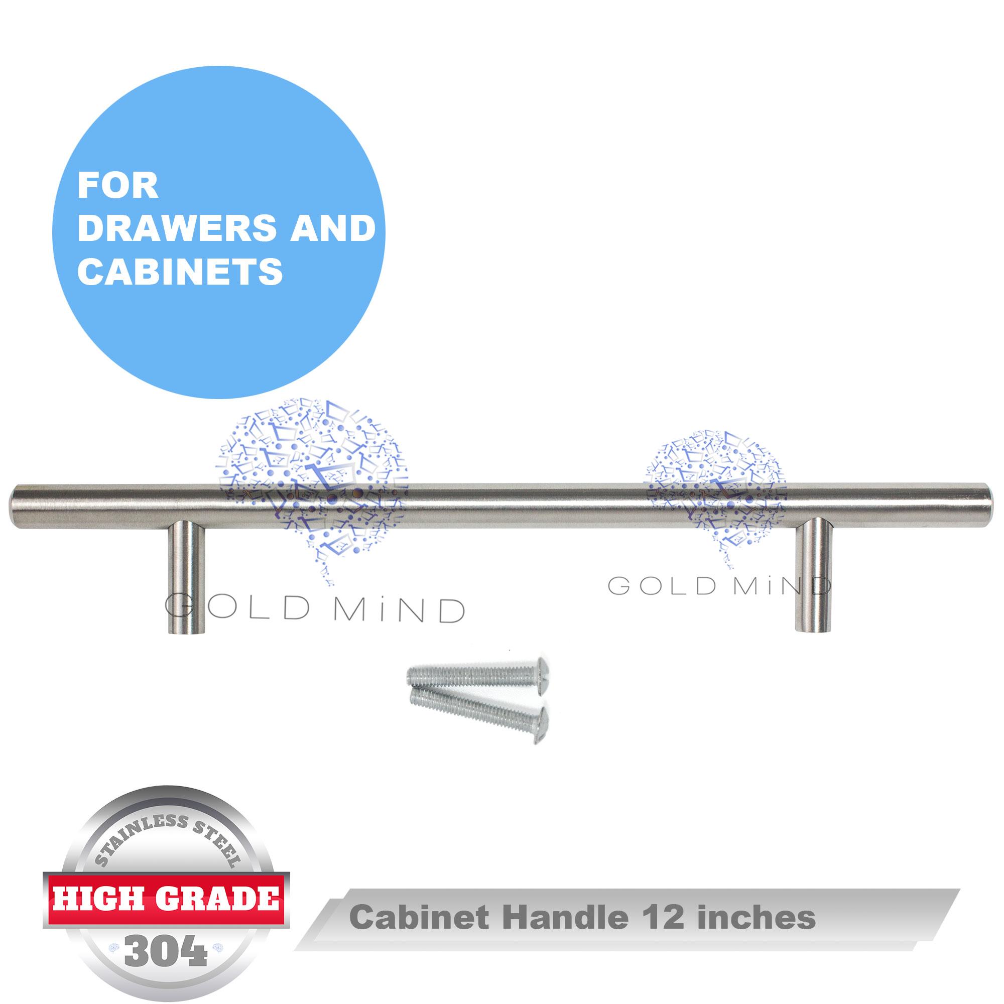 Stainless Steel 304 Cabinet Drawer Pull Handle T Bar 12 Inches
