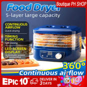 Adjustable Temperature Food Dehydrator for Kitchen with 5 Layers