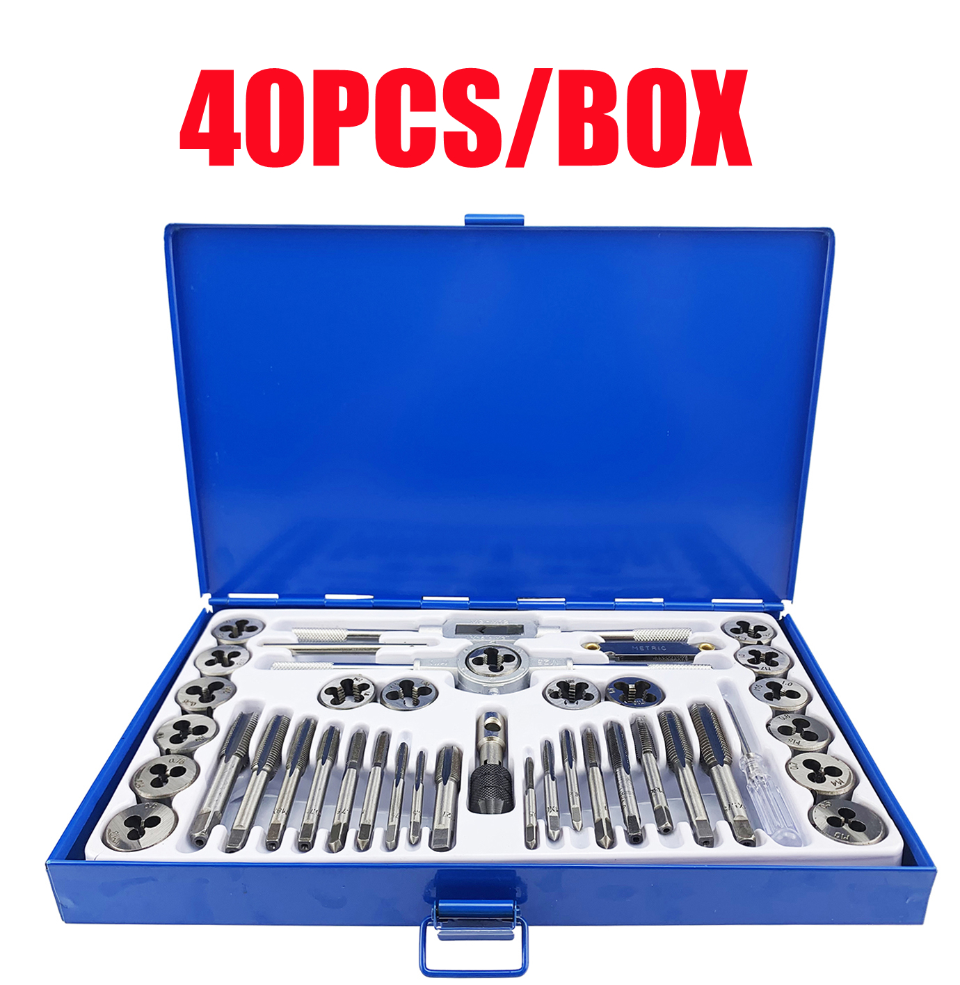【COD + local seller】40pcs Tap Die Set M3-M12 Screw Thread Metric Taps Wrench Dies DIY Kit Wrench Screw Threading Hand Tools Alloy Metal With Case Coarse and Fine Threads Essential Threading Rethreading Tool Kit - Image 2