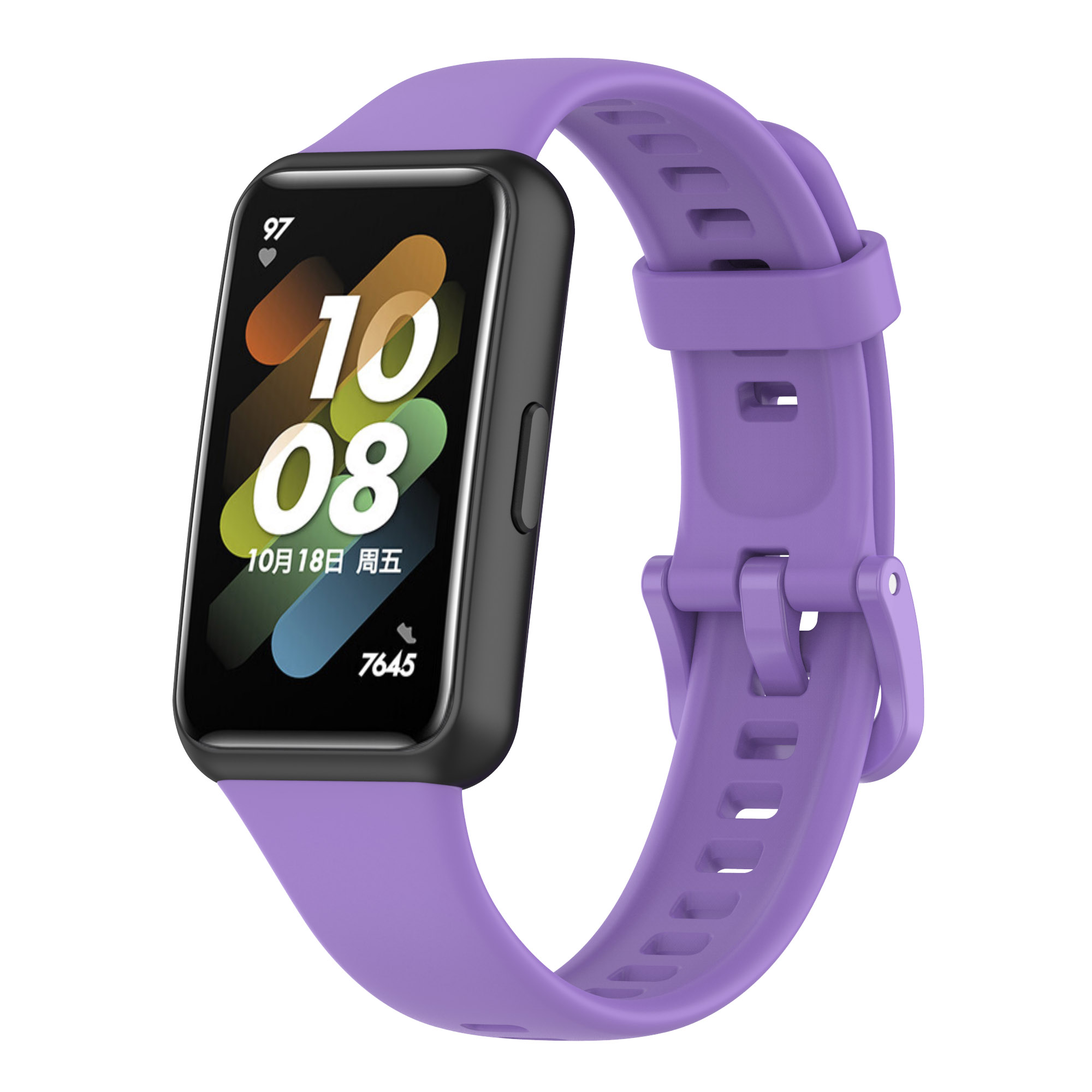 For Huawei Band 8 / Band 7 / Honor Band 6 Silicone Watch Strap Integral  Texture Watch Band with Case - Purple Wholesale