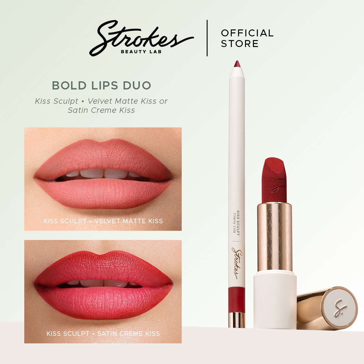 Discount on Strokes Beauty Lab  shoes - SKU: Strokes Bold Lips Duo [ Kiss Sculpt Lip Liner & Timeless Kiss Bullet Lipstick ]