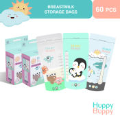 Huppy Buppy Breast Milk Storage Bags 60 Pieces 9oz