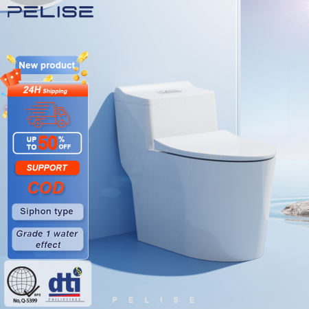 Pelise Ceramic Water Saving Toilet Bowl with Flush Set