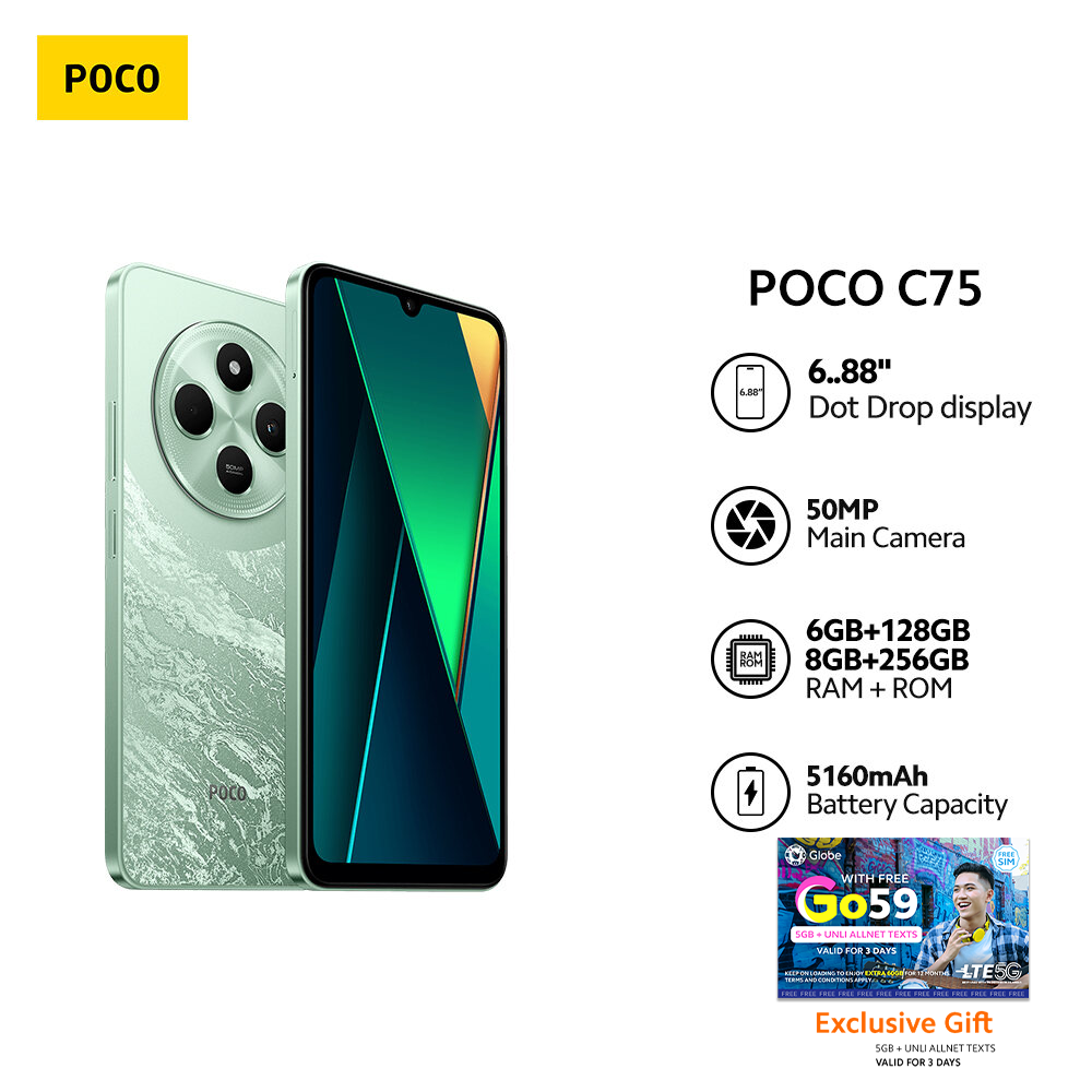 POCO C75 Smartphone: Helio G81, 50MP Camera, 6GB/8GB Options