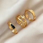 Retro Star Moon Ring Set - Fashion Jewelry for Women