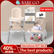 BABEGO Adjustable Folding Baby High Chair with Compartment