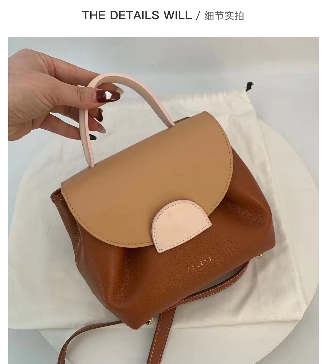 Polene Bag French niche Polene Bag new portable leather handbag