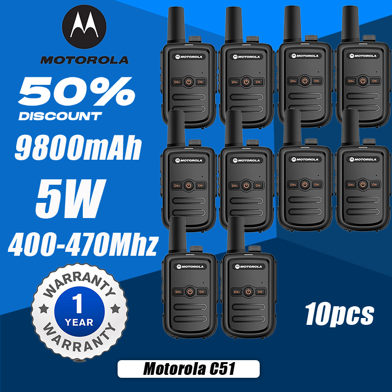 （4 Pcs）Motorola C51 two way radio Walkie Talkie long range 10KM UHF 400-470MHz high capacity 6800mAH Portable Mini radio 16 Channels High Power 5W Walkie-Talkies USB charging Waterproof/dustproof IP54 Suitable for outdoor/hotel/school/construction site - Image 2