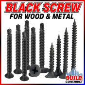 100PCS Black Self-Tapping Screws for Wood and Metal