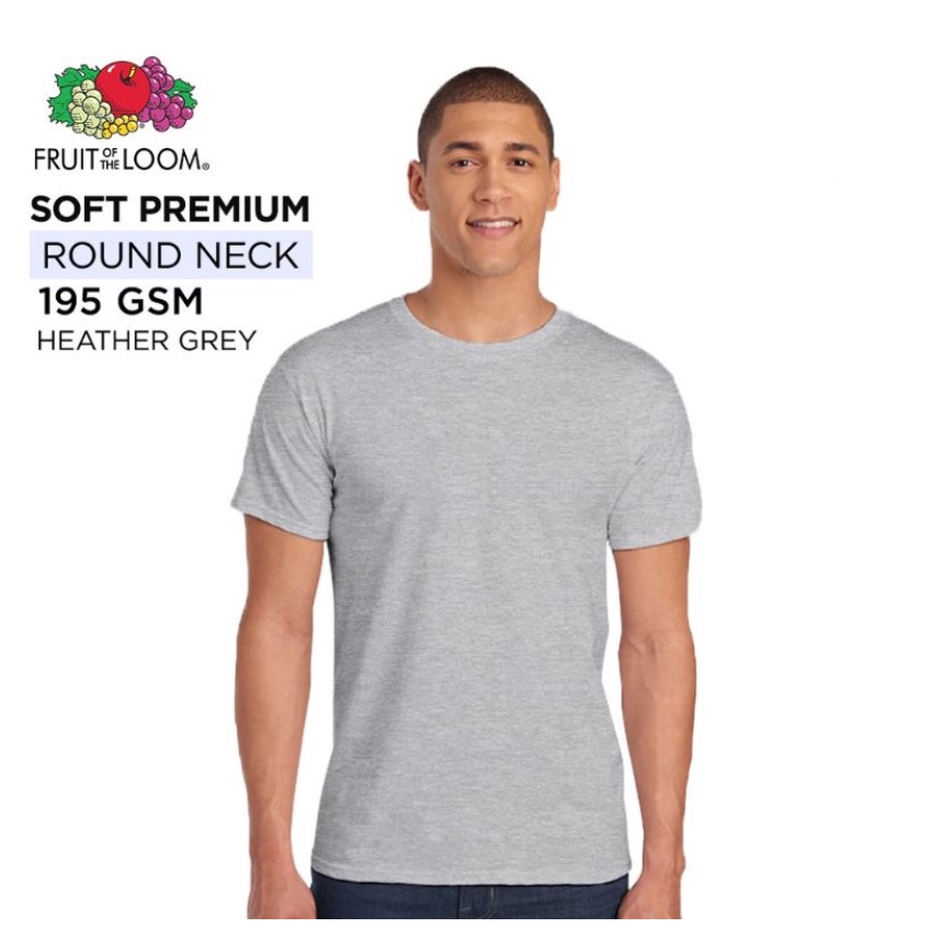 fruit of the loom heather grey t shirt