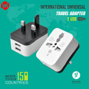 Universal Socket Adapter with 2 USB Ports (WM-178)