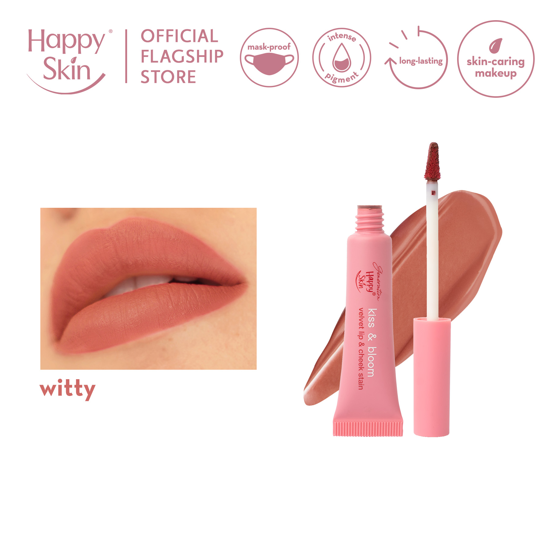 Discount on Happy Skin  shoes - SKU: Generation Happy Skin Kiss & Bloom Velvet Lip & Cheek Stain In Witty