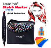 Touchfive Dual Head Oily Alcoholic Sketch Markers - 80 Colors