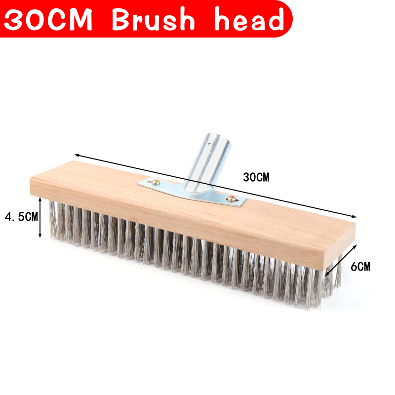 20/30CM Heavy Duty Stainless Steel Floor Wire Brush Accessories Household Indoor Outdoor Simple Room Stains Scrubber Stain Remover Cleaning Broom Head - Image 2