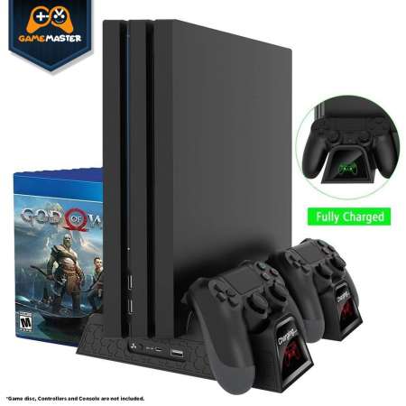 PS4 Multifunction Cooling Stand with Dual Controller Charger and LED