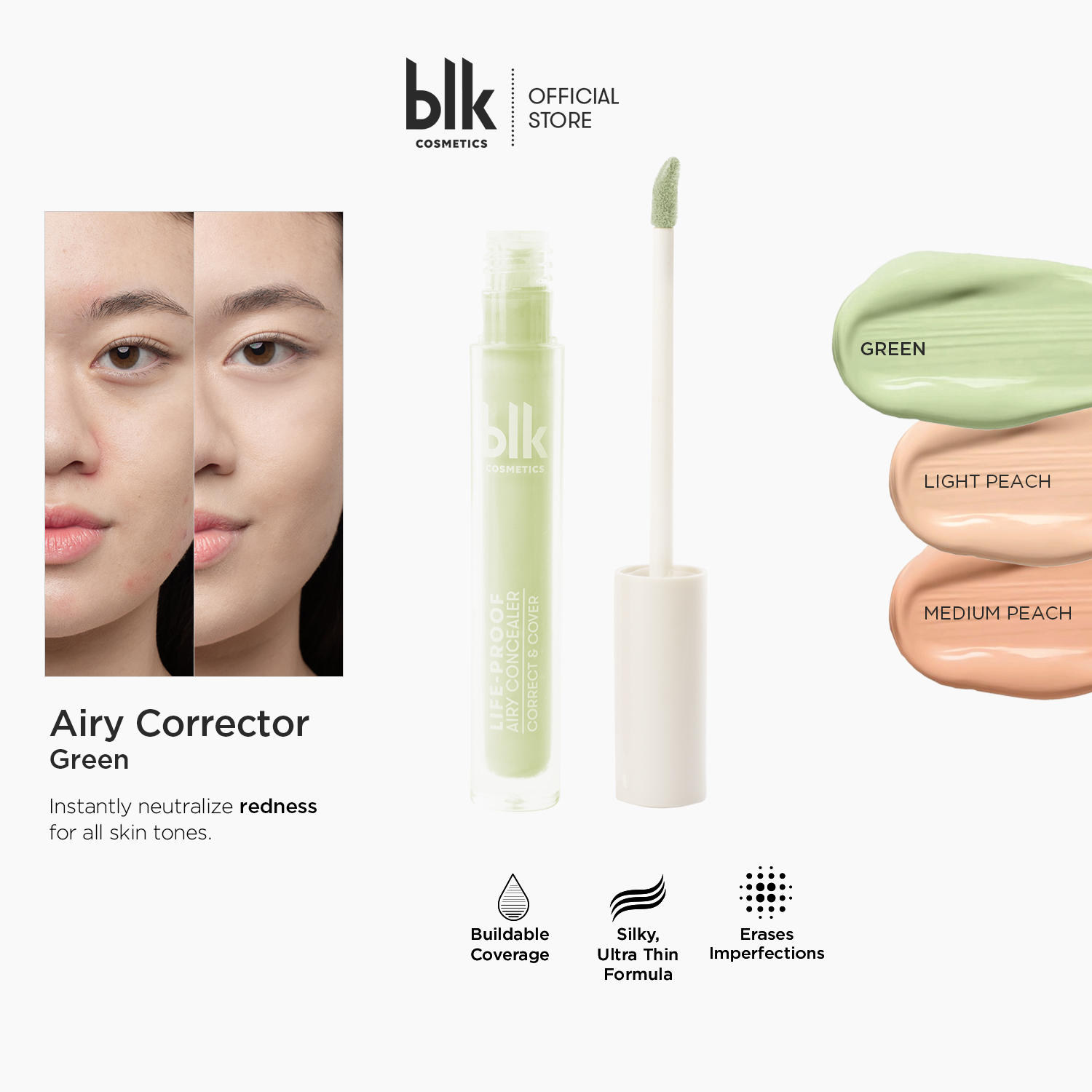 Discount on BLK Cosmetics  shoes - SKU: blk cosmetics daydream life-proof airy corrector green