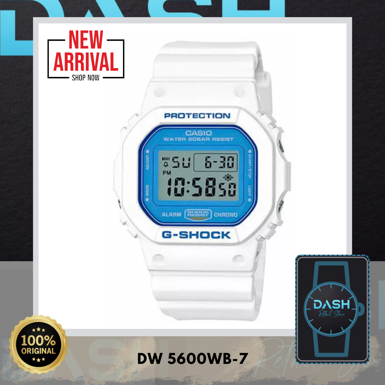 100% ORIGINAL G-Shock DW-5600WB-7 / DW5600WB-7 - DW-5600WB-7DR 