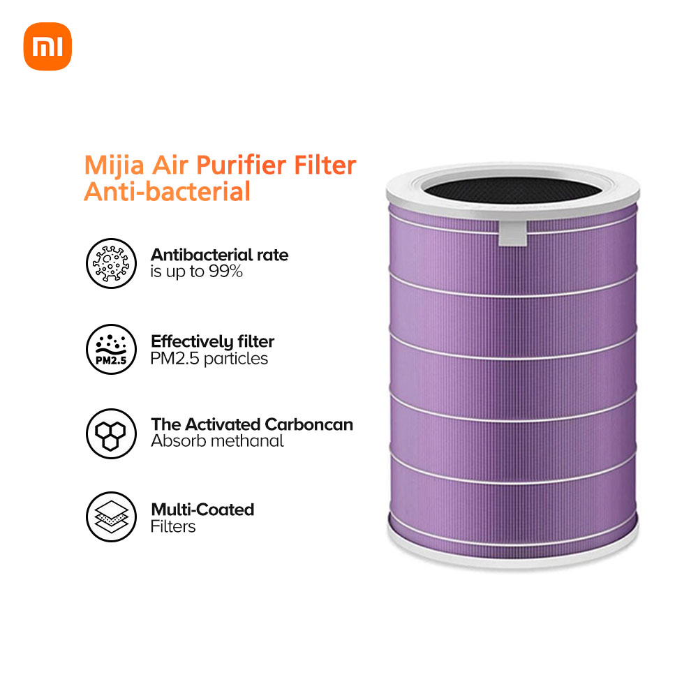 Xiaomi Mijia Air Purifier Filter Anti-bacterial and Anti-Virus Filter Version for Air Purifier 2H/3H/Pro (Purple)