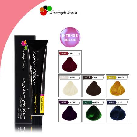 Sunbright Series Keratin Hair Color Dust, Ash, Yellow, Red, Green, Blue 100 ml. SBS-R30001-