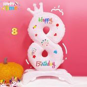 Happy Time 32" White Number Balloon Kit for Parties