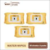 Baby Moby 99.9% Water Wipes 80's Pack of 3