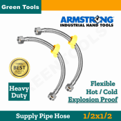 Armstrong Stainless Flexible Water Supply Hose, Hot/Cold, 1/2x1/2