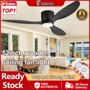 GOGEOUS Industrial Ceiling Fan with Light and Remote Control