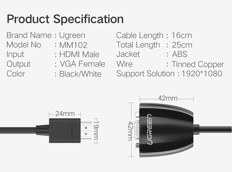 UGREEN HDMI to VGA Converter / Adapter MM105 40253