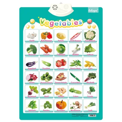 Smart Learning Sound Wall Chart for Kid ABC Alphabet / Numbers / Vegetables / Fruits/ Animals Learning Chart Poster Educational Wall Chart (4)