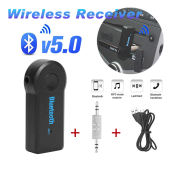 Wireless 5.0 Bluetooth Receiver for Car, AUX Audio Adapter